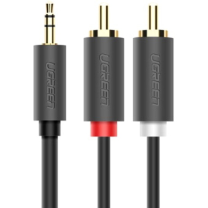 Інсертний кабель Ugreen AV102 3.5 мм to 2RCA Audio Cable 5 м Gray (904019661) ТОП в Івано-Франківську