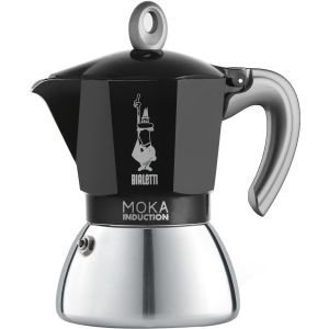 Гейзерна кавоварка Bialetti New Moka Induction на 6 чашки Чорна (0006936) краща модель в Івано-Франківську