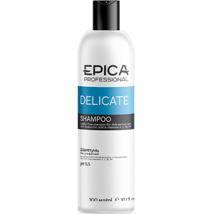 купить Шампунь Epica Delicate Shampoo Бессульфатный для деликатного очищения с гиалуроновой кислотой 300 мл (4630061621638)