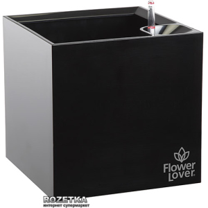 Розумний вазон Plastkon Flower Lover Cubico 21 x 21 x 21 см Чорний (8595096920506) ТОП в Івано-Франківську