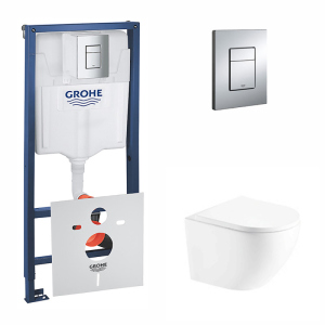 Набір інсталяція 4 в 1 Grohe Rapid SL 38772001 + унітаз із сидінням Qtap Robin QT1333046ENRW ТОП в Івано-Франківську