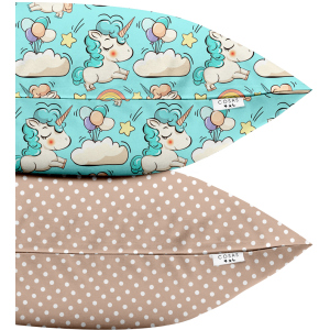 Набір наволочок Cosas Set Pillow Unicorn Mint Dots Beige 50х70 2 шт (4822052023648)