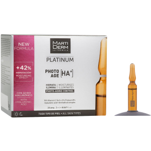 Ампули MartiDerm Platinum Photo-Age Ampollas HA+ 30 шт х 2 мл (8437000435440) краща модель в Івано-Франківську