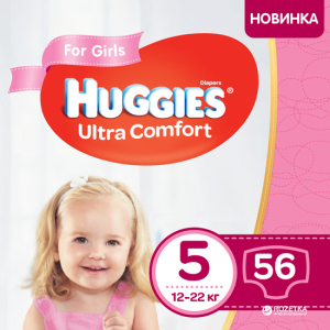 Підгузки Huggies Ultra Comfort 5 Mega для дівчаток 56 шт (5029053543642) в Івано-Франківську