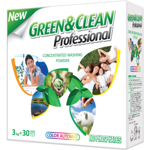 Пральний порошок Green&amp;Clean Professional для кольорового одягу 3 кг (4823069700478) ТОП в Івано-Франківську