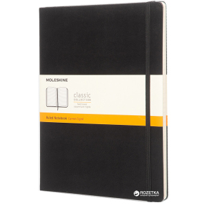 Нотатник Moleskine Classic 19 х 25 см 192 сторінки в лінійку Чорна (9788867323067) надійний