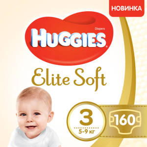 Подгузники Huggies Elite Soft 3 5-9 кг 160 шт (5029054566213) ТОП в Ивано-Франковске