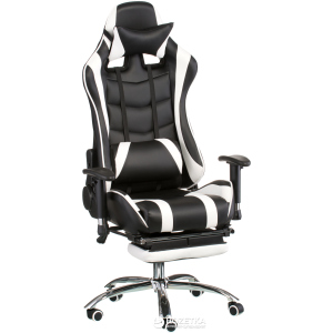 Кресло Special4You ExtremeRace with footrest Black/White (E4732) лучшая модель в Ивано-Франковске