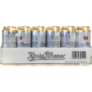 Упаковка пива Konig Pilsener светлое фильтрованное 4.9% 0.5 л x 24 шт (4100770305551)