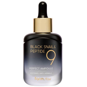 Сироватка для обличчя FarmStay Black Snail &amp; Peptide 9 Perfect Ampoule Омолоджувальна з чорним равликом та пептидами 35 мл (8809639172292) ТОП в Івано-Франківську