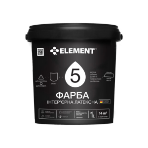 Износоустойчивая интерьерная латексная краска "ELEMENT" 5 1 л в Ивано-Франковске