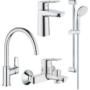 Набір змішувачів GROHE BauLoop 123225K + кухонний змішувач (23337000 + 32815000 + 31232001 + 27598001) в Івано-Франківську