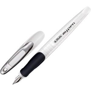 Ручка перьевая для правши Herlitz My.Pen White-Black Синяя Белый корпус (10999738) в Ивано-Франковске