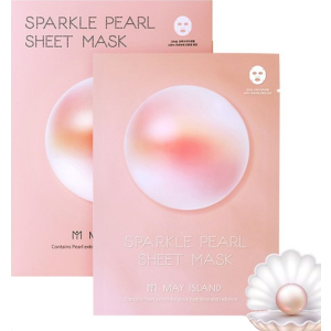 Набір тканинних масок для обличчя May Island Sparkle Pearl Sheet Mask 5EA Зволожуюча з перлами 30 г х 5 шт (8809515400464) рейтинг