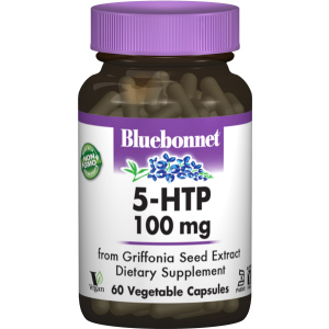 Амінокислота Bluebonnet Nutrition 5-HTP (Гідрокситриптофан) 100 мг 60 капсул (743715000513) краща модель в Івано-Франківську