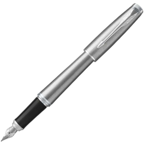 Ручка перьевая Parker Urban 17 Metro Metallic CT FP F Черная Серебристый корпус (30 311) лучшая модель в Ивано-Франковске