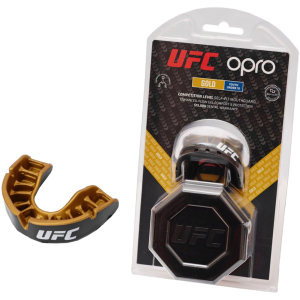 Капа OPRO Junior Gold UFC Hologram Black Metal/Gold (002266001) лучшая модель в Ивано-Франковске