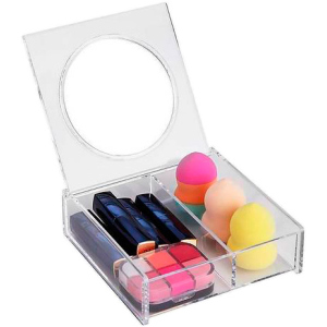 хорошая модель Органайзер для косметики и аксессуаров Cosmetic Storage Box акриловый с зеркалом 3 ячейки (2000992390729)