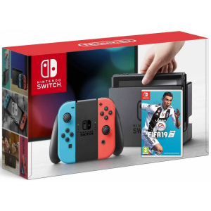 хороша модель Nintendo Switch Neon Blue-Red + Гра FIFA 19 (російська версія)