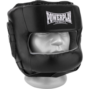 Боксерський шолом PowerPlay 3067 з бампером PU + Amara S Чорний (PP_3067_S_Black)
