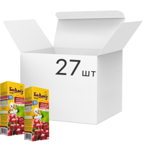 Упаковка соку Беллакт Яблучно-вишневий 200 мл х 27 шт (4814716000731) в Івано-Франківську