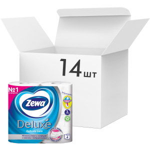 Упаковка туалетного паперу Zewa Deluxe тришарового без аромату 14 шт по 4 рулони (7322540313376) краща модель в Івано-Франківську