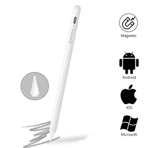 Стілус універсальний Goojodoq Active Magnetic 3 Gen Android iPhone (iPad до 2017) Type-C 1.2mm White краща модель в Івано-Франківську