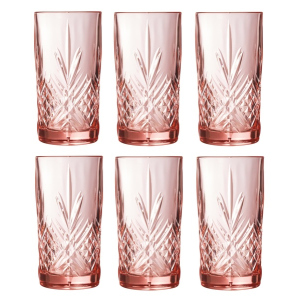 Набір високих склянок Luminarc Зальцбург Pink 6 шт х 380 мл (P9166/1) ТОП в Івано-Франківську
