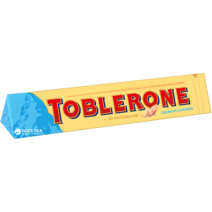 Упаковка шоколаду Toblerone Молочний з хрустким мигдалем 100 г х 20 шт (7622300710620) в Івано-Франківську