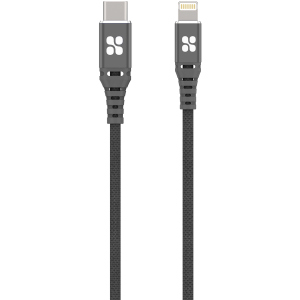 Кабель Promate PowerCord Type-C - Lightning 1.2 м Grey (powercord.grey) лучшая модель в Ивано-Франковске