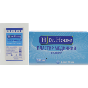 Пластир медичний тканинний H Dr. House 6 см х 10 см (5060384392165) краща модель в Івано-Франківську