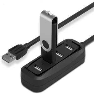 USB-хаб Vention USB Hub 4-Port 2.0 0.5 м Black (VAS-J43) (43387944) краща модель в Івано-Франківську
