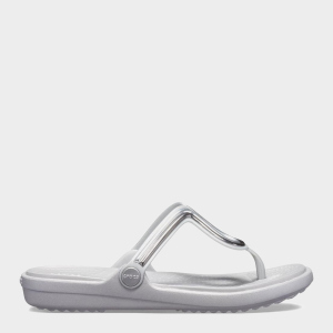 В'єтнамки Crocs Jibbitz Sanrah MetalBlock Flat Flip 205470-98Q-W7 37-38 23.8 см Сріблясті (191448322042) в Івано-Франківську