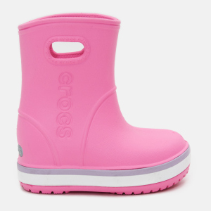 Резиновые сапоги Crocs Crocband Rain Boot 205827-6QM-C10 27-28 Розовые с лавандовым (191448410428) лучшая модель в Ивано-Франковске