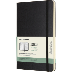 Еженедельник Moleskine 2021-2022 13 х 21 см 208 страниц Черный (8056420856224) лучшая модель в Ивано-Франковске