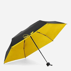 Зонт складной Supretto Pocket Umbrella 5072-0003 механический Черный с желтым (2000100014615) ТОП в Ивано-Франковске