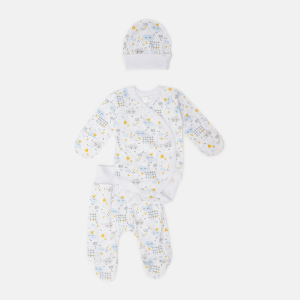 Комплект (боді+повзунки+чепчик) Garden Baby 40194-02 62 см Хмари блакитні (4824019402220) в Івано-Франківську