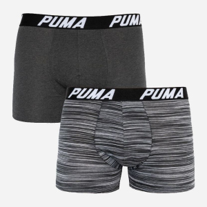 Набір трусів Puma Spacedye Stripe Boxer 2P 501002001-200 2 шт S Чорний з сірим (8718824805245) надійний