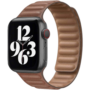 Ремінець Promate Maglet-44 для Apple Watch 42-44 мм 1/2/3/4/5/6/SE Brown (maglet-44.brown) ТОП в Івано-Франківську