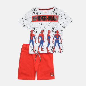 Комплект (футболка + шорти) Disney Spiderman UE1057 98 см Білий (3609084858100) краща модель в Івано-Франківську