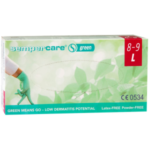 Перчатки медицинские смотровые нитриловые Igar Sempercare Green нестерильные неопудреные L 200 шт (9001570534873) в Ивано-Франковске