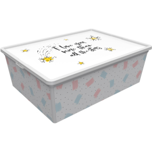 Контейнер для зберігання із кришкою Qutu Trend Box Cute Sky 25 л (TREND BOX с/к CUTE SKY 25л.) ТОП в Івано-Франківську