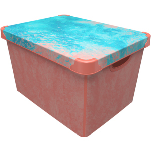 Контейнер для зберігання з кришкою Qutu Style Box Coral 20 л (STYLE BOX с/к CORAL 20л.) ТОП в Івано-Франківську