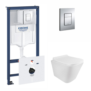 Набор инсталляция 5 в 1 Grohe Rapid SL 38827000 + унитаз с сиденьем Qtap Tern QT1733052ERW в Ивано-Франковске