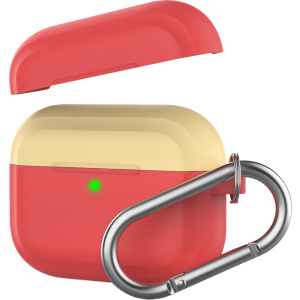 Двухцветный силиконовый чехол AhaStyle для Apple AirPods Pro Красный с желтым (AHA-0P400-RRY) надежный