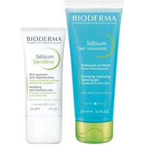 Набір Bioderma Флюїд Sebiom Sensitive 30 мл + Очищаючий гель Sebiom 100 мл (3041306016996) в Івано-Франківську