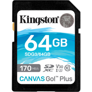 Kingston SDXC 64GB Canvas Go! Plus Class 10 UHS-I U3 V30 (SDG3/64GB) лучшая модель в Ивано-Франковске