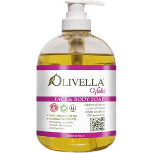 Жидкое мыло для лица и тела на основе оливкового масла Olivella Фиалка 500 мл (764412260246) ТОП в Ивано-Франковске