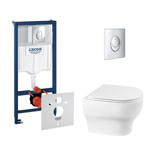 Набір інсталяція 4 в 1 Grohe Rapid SL 38721001 + унітаз з сидінням Qtap Aries QT0333063ERW в Івано-Франківську