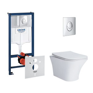 Набір інсталяція 4 в 1 Grohe Rapid SL 38721001 + унітаз з сидінням Qtap Presto QT24332615EW в Івано-Франківську